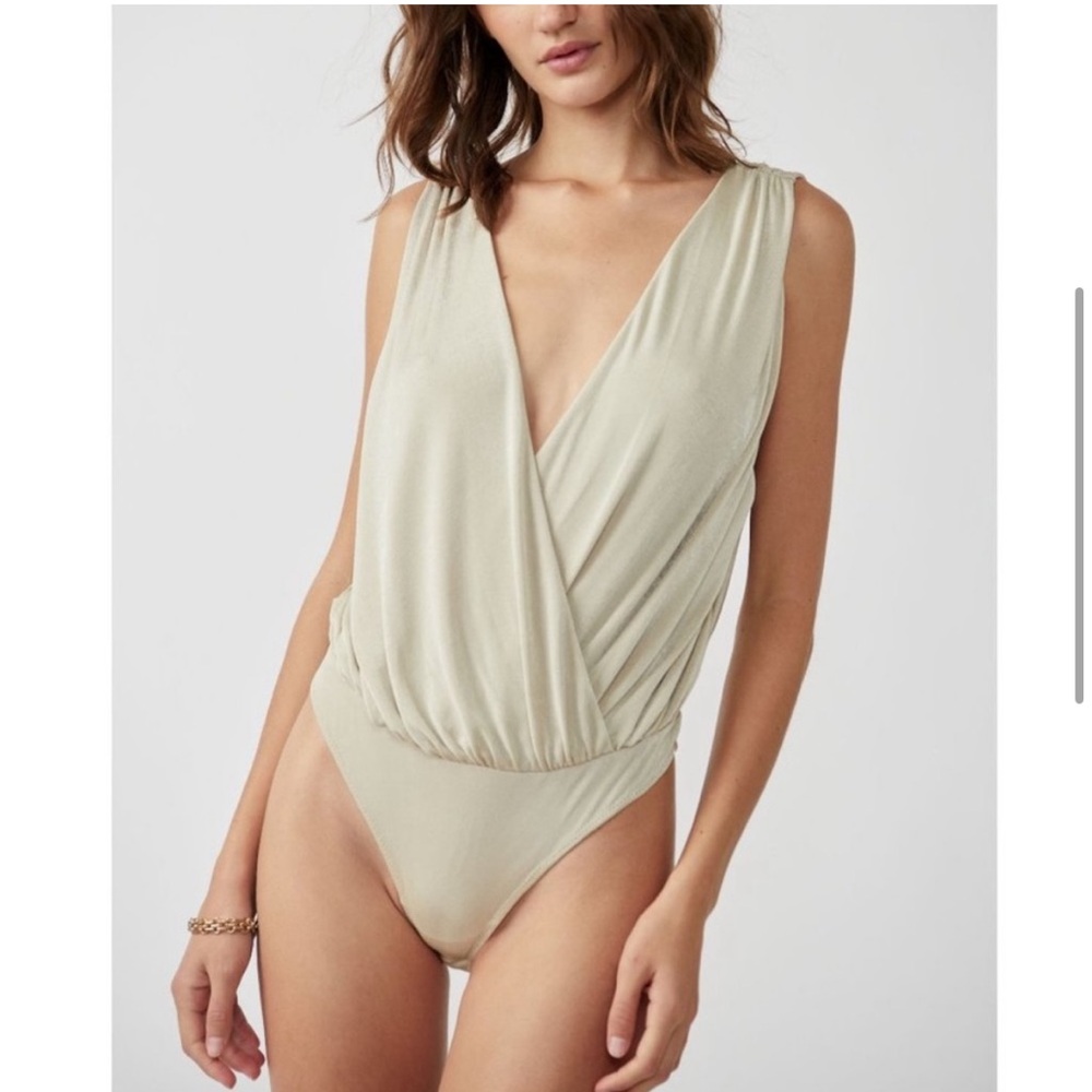 BOGO Free people NIGHT OWL BODYSUIT IN MORNING OAT - Picture 2 of 5
